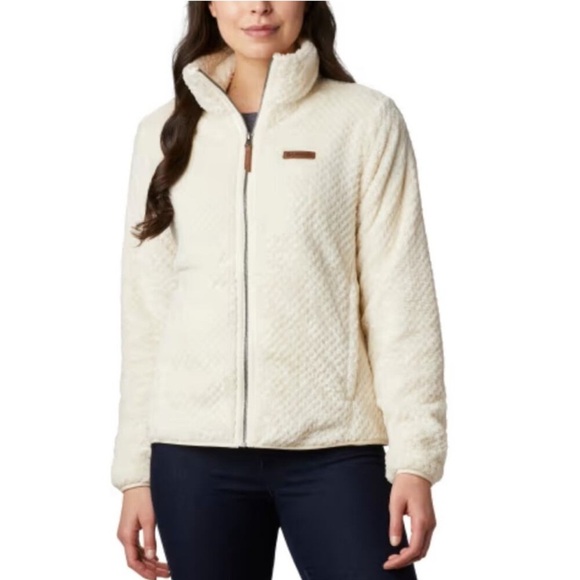 Columbia Fire Side Sherpa Fleece Full Zip Jacket Cream Small - Picture 1 of 5